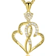  Hot selling love jewelry necklace in Europe and America, fashionable double-layer interlocking heart-shaped pendant, good sister necklace