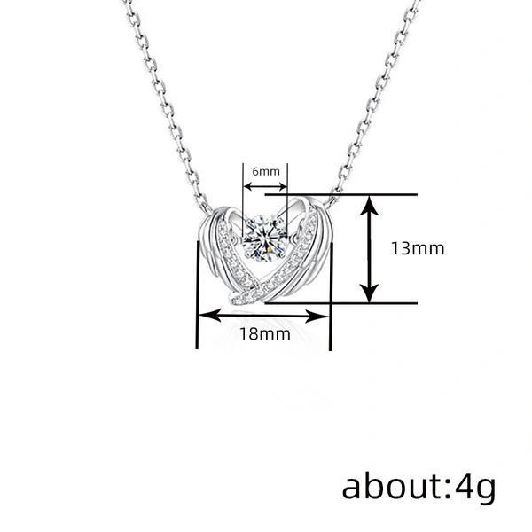  Light luxury guardian wing necklace niche design feather love necklace hollow wings heart-shaped necklace