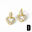 AS jewelry hot selling love peach heart earrings female gold-plated inlaid zircon heart-shaped earrings era392