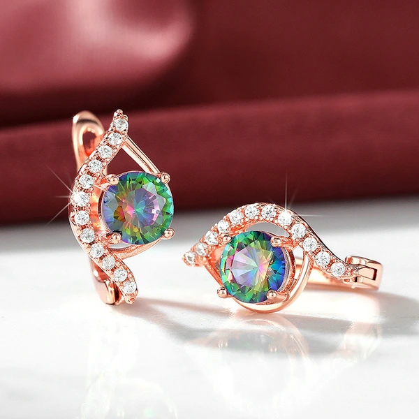 Versatile, fashionable and elegant earrings for women, Korean personality round earrings, internet celebrity new style trendy design earrings