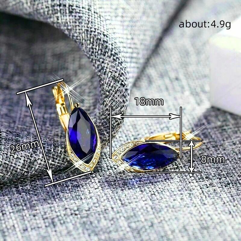  Temperamental design earrings inlaid with marquise-shaped glass earrings, best-selling fashion all-match earrings