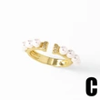 AS jewelry European and American copper plated 18k gold inlaid zircon pearl irregular open ring ring female riq53