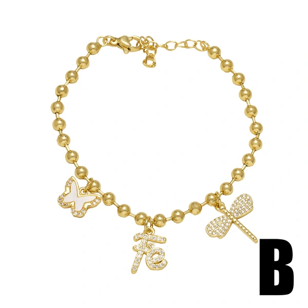 AS jewelry Europe and the United States hot selling love butterfly dragonfly pendant beaded bracelet hand jewelry brn14 bracelet