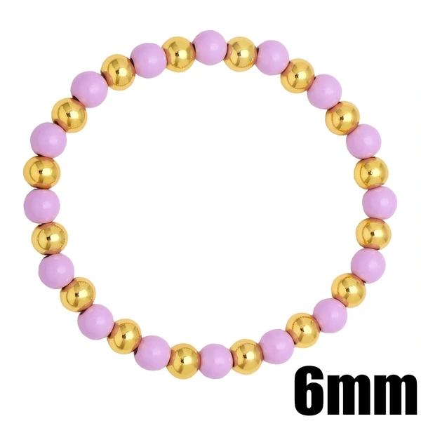 Bohemian color bracelet creative handmade copper gold-plated oil drop round beaded elastic bracelet bracelet brg92