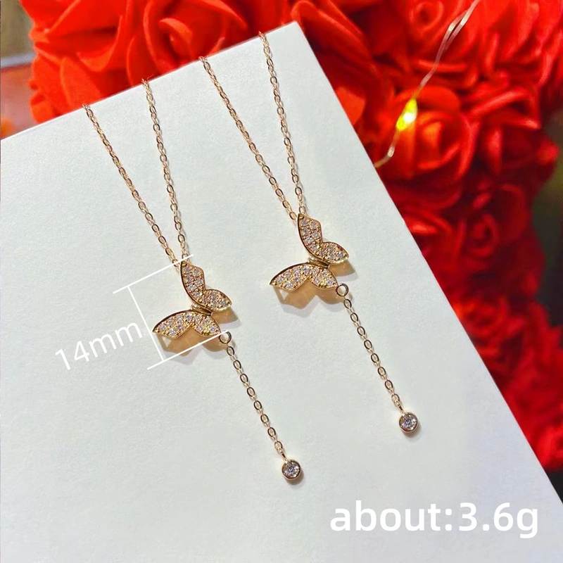 2022 new summer fairy style butterfly necklace light luxury niche design high-end ladies clavicle chain