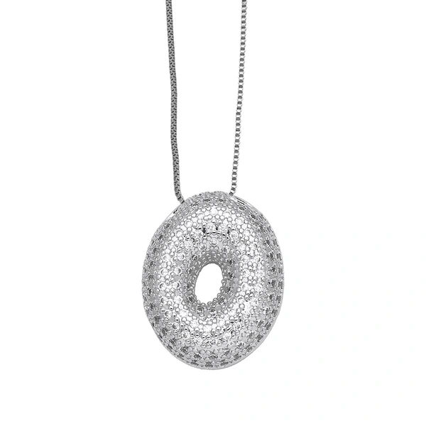 European and American hot-selling 26 English letters pendant necklace copper plated real gold inlaid with zircon clavicle chain nkq71