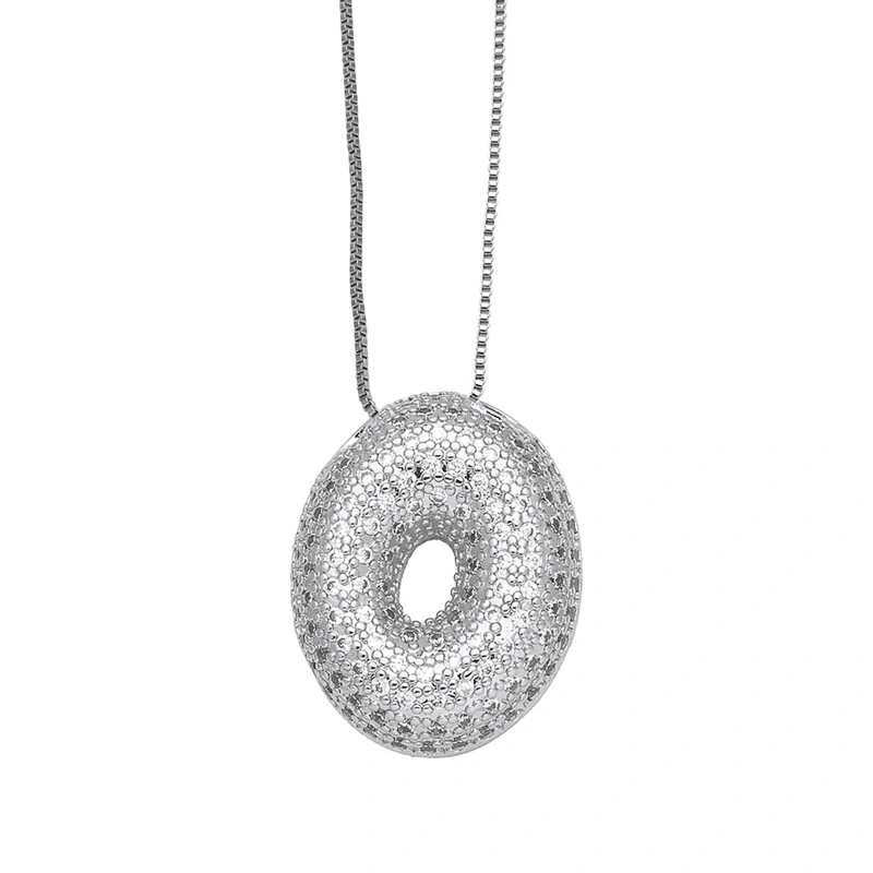 European and American hot-selling 26 English letters pendant necklace copper plated real gold inlaid with zircon clavicle chain nkq71