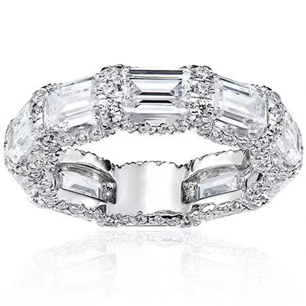 Wholesale direct sales new ring women can wear exquisite single ring micro-inlaid zircon geometric ring jewelry