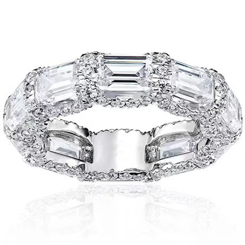 Wholesale direct sales new ring women can wear exquisite single ring micro-inlaid zircon geometric ring jewelry