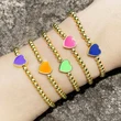 Clearance gold round bead bracelet 2024 female niche design oil drop love heart hand jewelry brd80