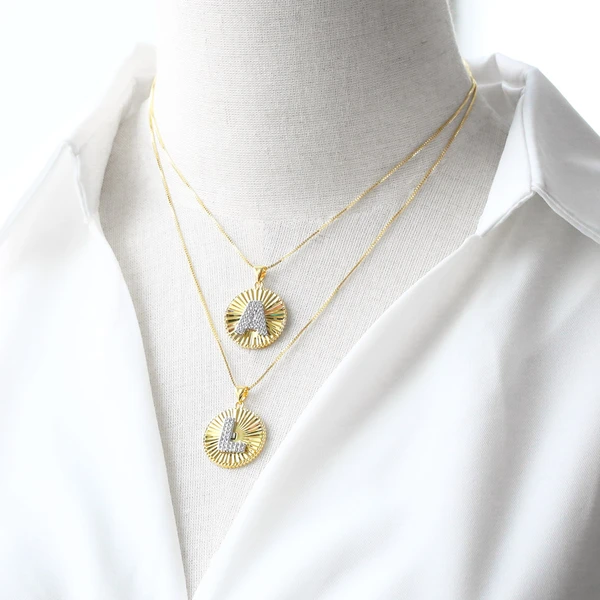 AS jewelry European and American copper plated real gold 26 English letters necklace clavicle chain nkb107 necklace