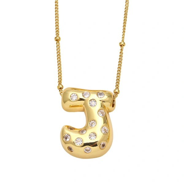AS jewelry new fat 26 English letters pendant necklace gold-plated zircon clavicle chain nkq97