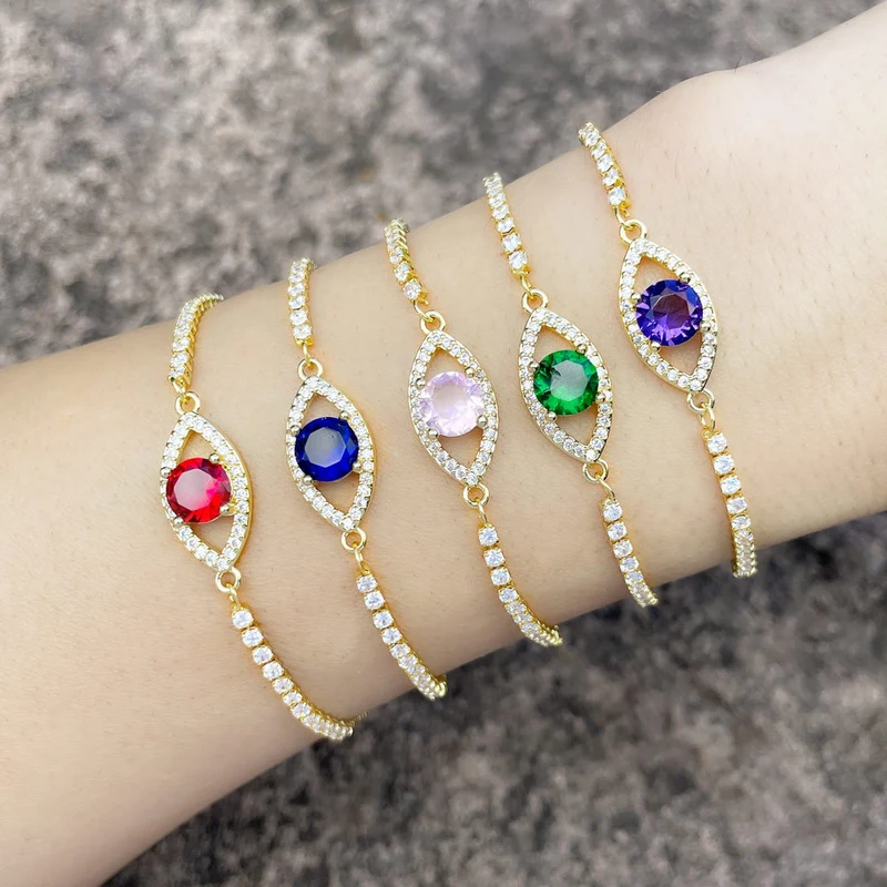 2023 Hot Sale New Devil's Eye Bracelet European and American Internet Celebrity Zircon Bracelet Women Adjustable BRE45