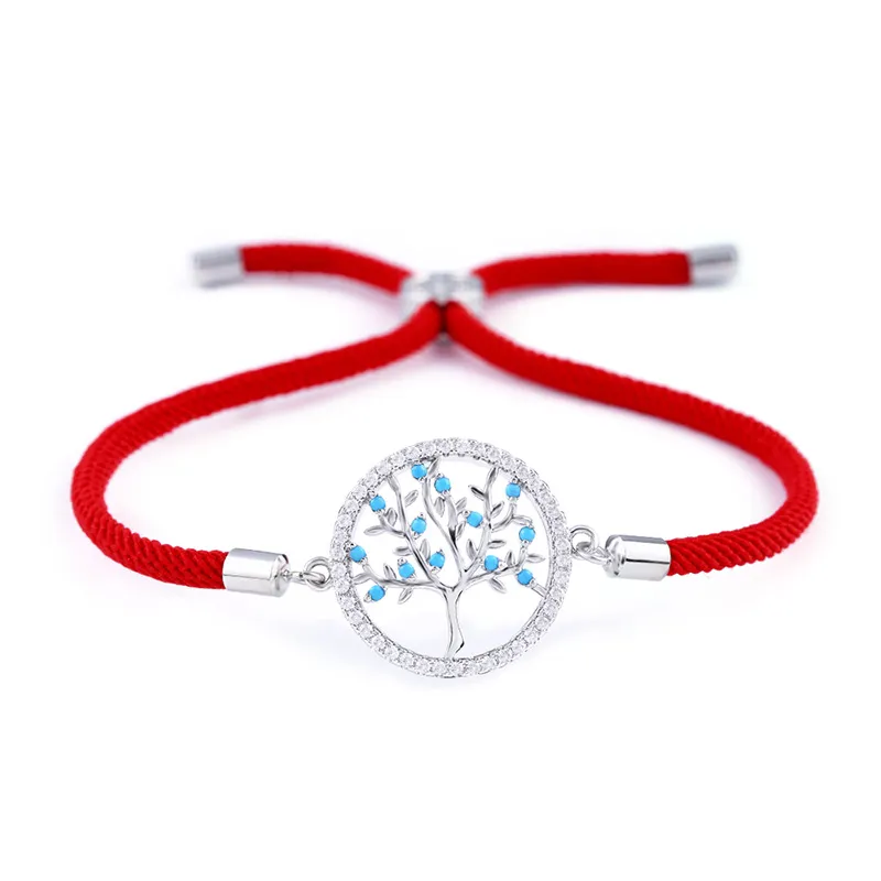 Source Korean fashion personality small red string tree of life zircon bracelet simple small bracelet bra67