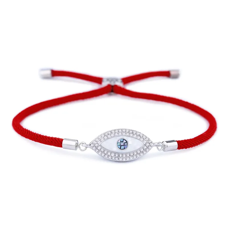 Hot selling Korean version of the devil's eye zircon bracelet fashion exquisite female colorful shell red string bracelet bra87