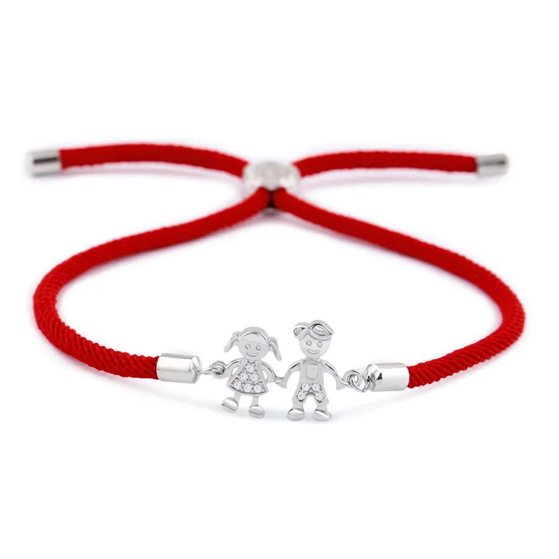 Korean fashion simple personality double zircon red string bracelet trendy all-match new female bracelet accessories brb05