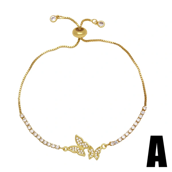 Simple diamond butterfly bracelet female European and American creative niche design zircon bracelet girlfriend hand jewelry brf48