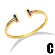 Diamond double T open bracelet European and American niche light luxury high-end nail bracelet Internet celebrity same bracelet women brf52