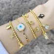 Clearance European and American style love moon star bracelet cute rabbit cat elastic round bead bracelet female brf61