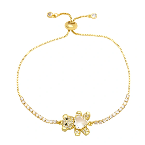 Simple high-end zircon love bear bracelet female girlfriends sisters couple hand jewelry network celebrity temperament brg34