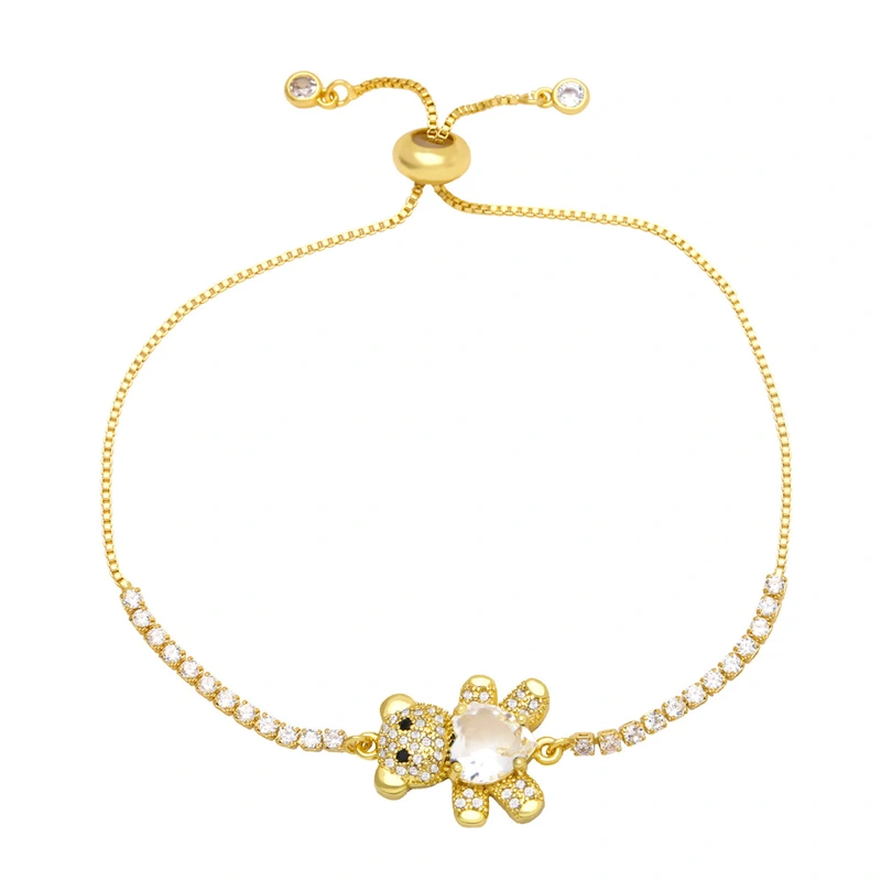 Simple high-end zircon love bear bracelet female girlfriends sisters couple hand jewelry network celebrity temperament brg34