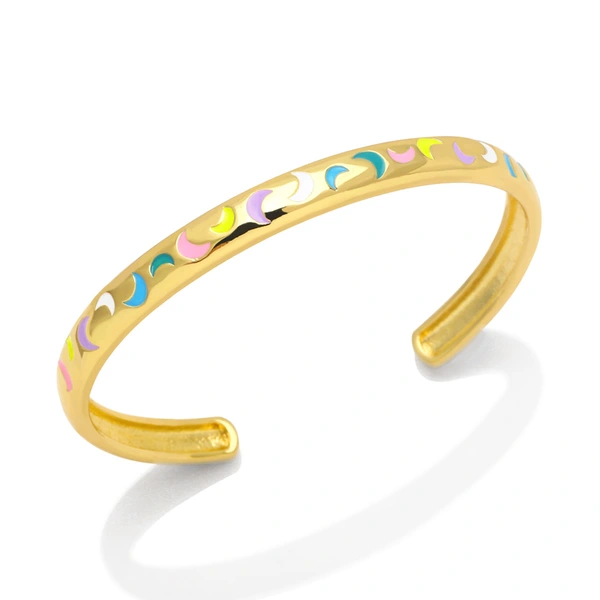 European and American personality bohemian style bracelet niche design color oil drop moon open bracelet brg24