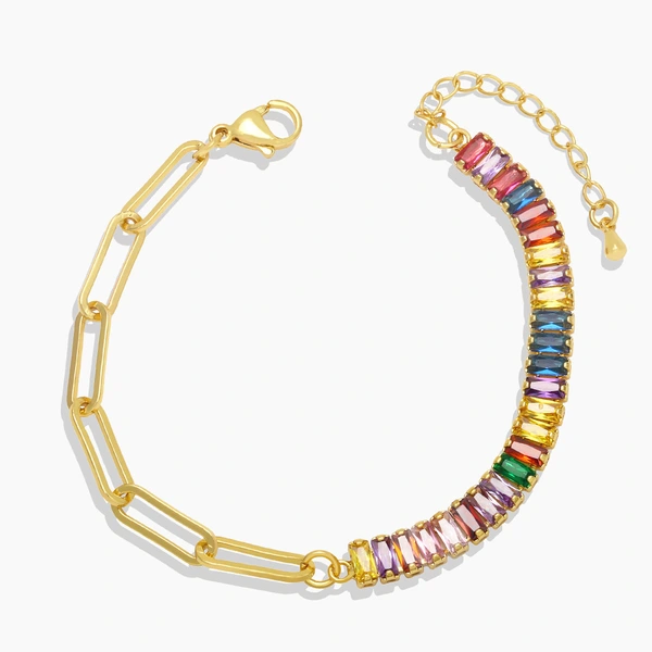 Personalized light luxury bracelet European and American cold style light luxury niche fashion splicing square zircon bracelet female brf90