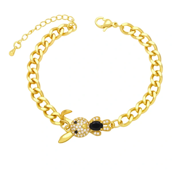 Clearance European and American jewelry cool hip-hop thick chain rabbit bracelet personality Cuban chain bracelet brg55