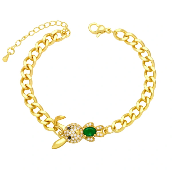 Clearance European and American jewelry cool hip-hop thick chain rabbit bracelet personality Cuban chain bracelet brg55