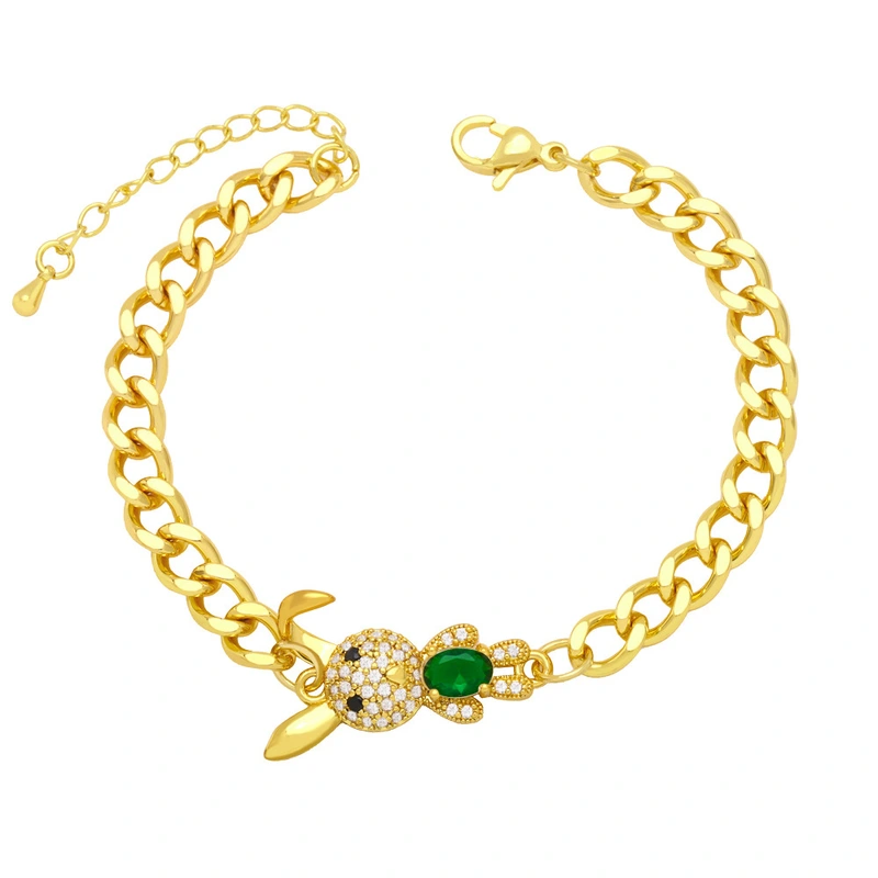 Clearance European and American jewelry cool hip-hop thick chain rabbit bracelet personality Cuban chain bracelet brg55