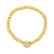 AS new European and American style leaf bracelet female copper gold-plated beaded elastic bracelet wholesale brg71