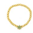 AS new European and American style leaf bracelet female copper gold-plated beaded elastic bracelet wholesale brg71