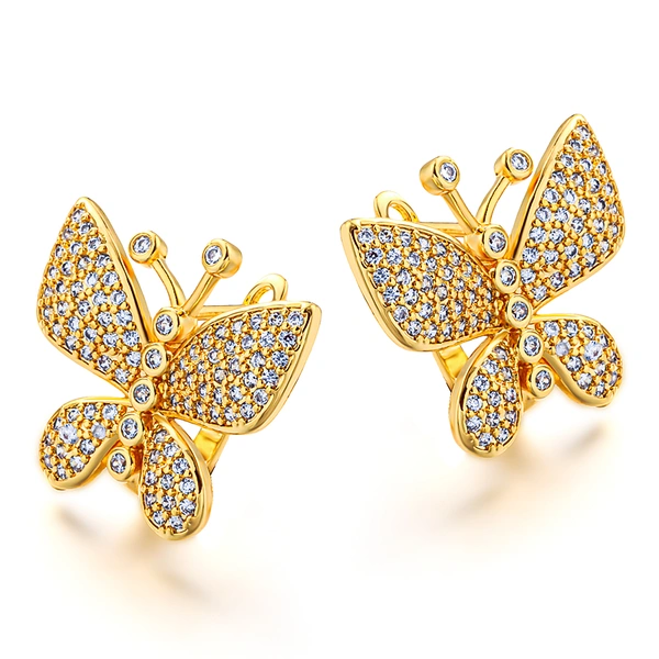 Beautiful butterfly zircon earrings, daily exquisite fashionable earrings