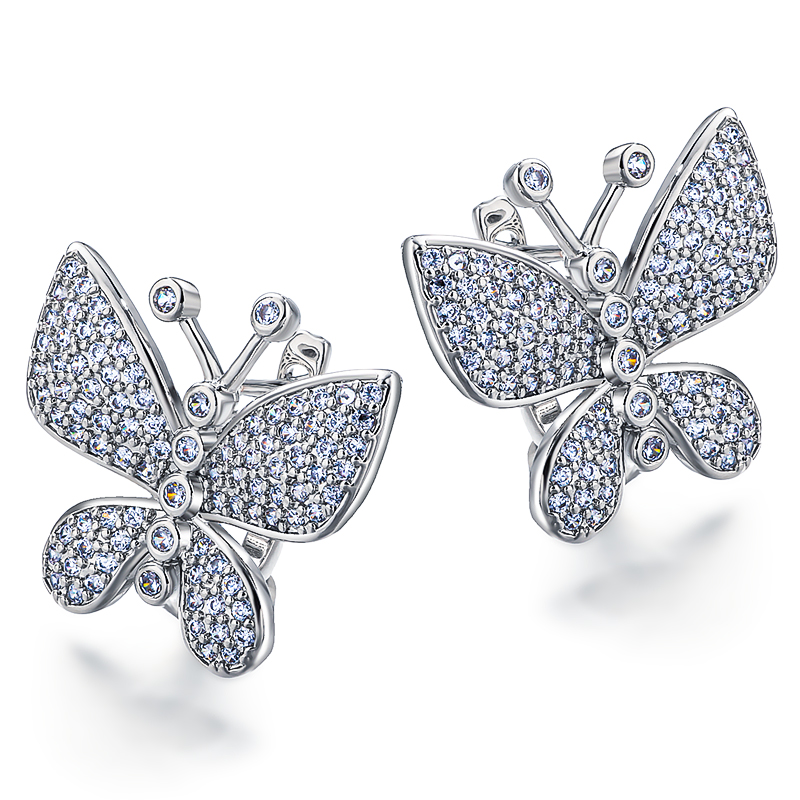 Beautiful butterfly zircon earrings, daily exquisite fashionable earrings