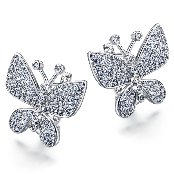 Beautiful butterfly zircon earrings, daily exquisite fashionable earrings