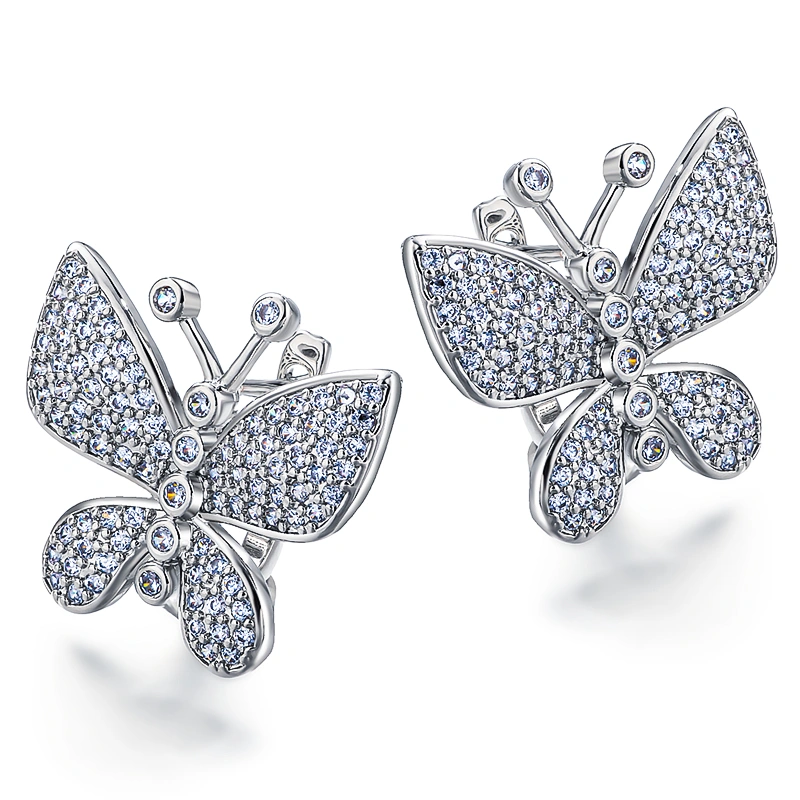 Beautiful butterfly zircon earrings, daily exquisite fashionable earrings