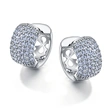 European and American style back hollow design zircon earrings, elegant and classic earrings