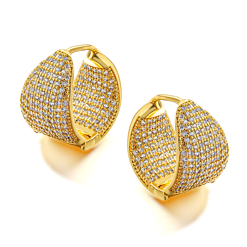 European and American style light luxury zircon earrings, retro classic earrings