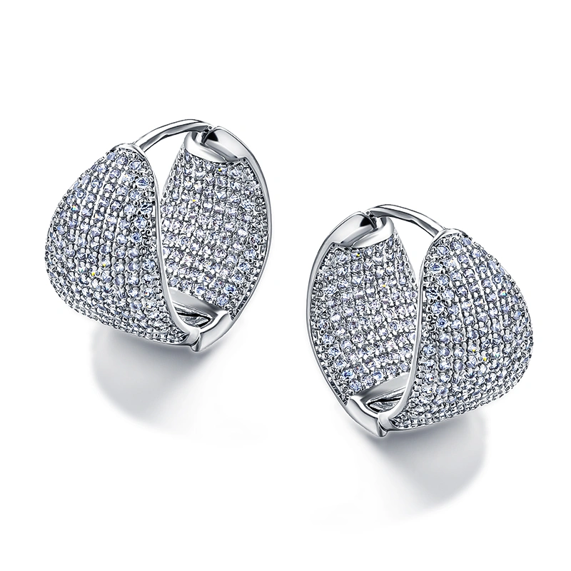 European and American style light luxury zircon earrings, retro classic earrings