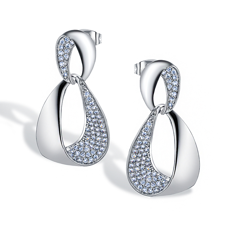 European and American style light luxury zircon earrings, retro high-end earrings