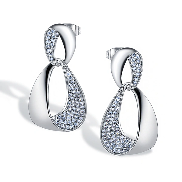 European and American style light luxury zircon earrings, retro high-end earrings