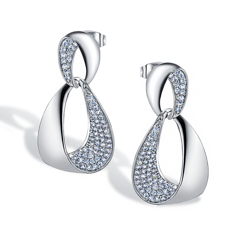 European and American style light luxury zircon earrings, retro high-end earrings