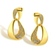 European and American style light luxury zircon earrings, retro high-end earrings