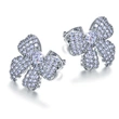 Sweet style bow zircon earrings versatile and exquisite earrings