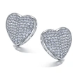European and American style heart-shaped zircon earrings, high-end temperament earrings