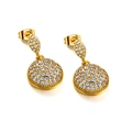 European and American oval and circular shaped zircon earrings, light luxury, high-end and atmospheric zircon earrings