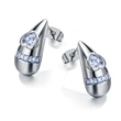 European and American style water droplet heart-shaped zircon earrings for women, fashionable and classic style earrings
