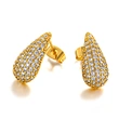 European and American style light luxury zircon earrings, shaped like water droplets, fashionable high-end earrings