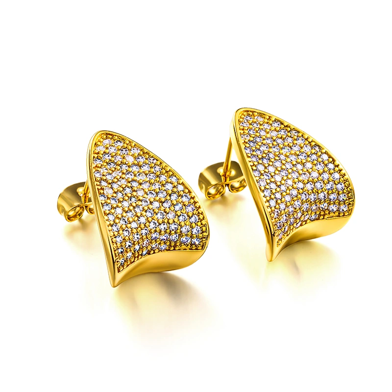 European and American style light luxury zircon earrings, fashionable high-end earrings