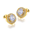 Large round zircon in European and American style, zircon earrings, popular high-end earrings